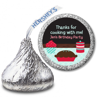 Cooking Class - Hershey Kiss Birthday Party Sticker Labels