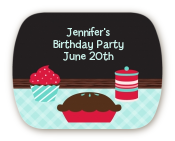 Cooking Class - Personalized Birthday Party Rounded Corner Stickers