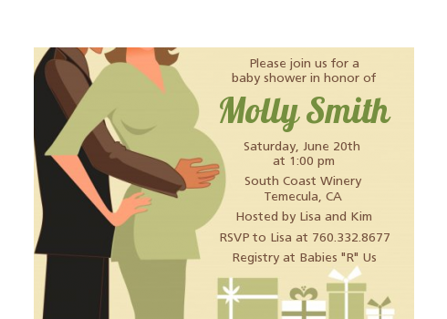  Couple Expecting - Baby Shower Petite Invitations Blue