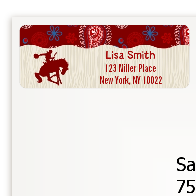 Cowboy Rider - Birthday Party Return Address Labels