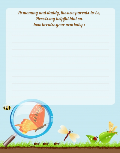 Critters Bugs & Insects - Baby Shower Notes of Advice