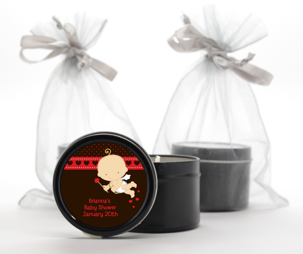  Cupid Baby Valentine's Day - Baby Shower Black Candle Tin Favors Caucasian