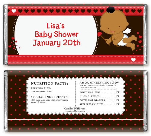  Cupid Baby Valentine's Day - Personalized Baby Shower Candy Bar Wrappers Caucasian