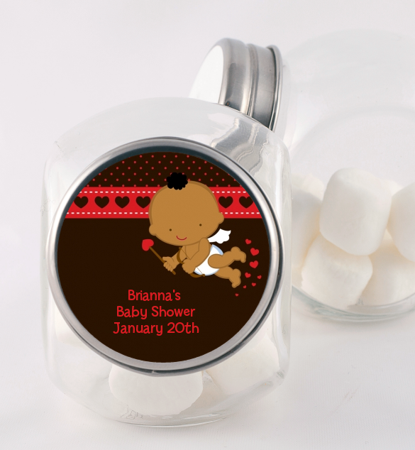  Cupid Baby Valentine's Day - Personalized Baby Shower Candy Jar Caucasian