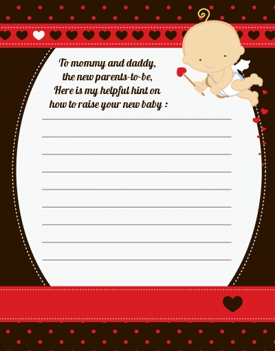 Cupid Baby Valentine's Day - Baby Shower Notes of Advice