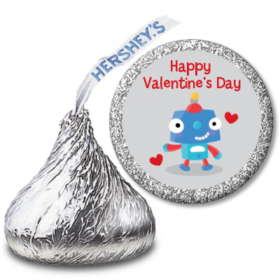 Cutie Q TT Love Robot - Hershey Kiss Valentines Day Sticker Labels