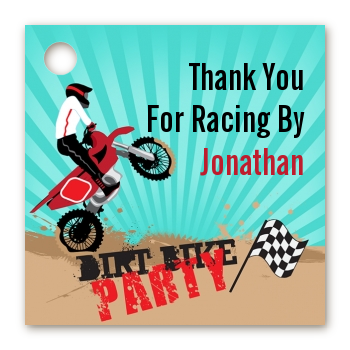 Dirt Bike - Personalized Birthday Party Card Stock Favor Tags