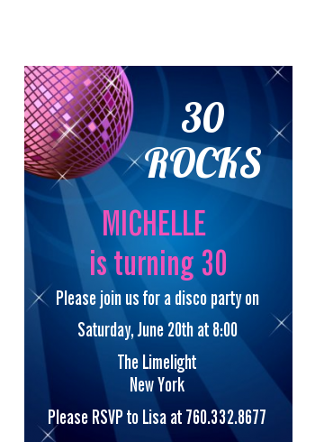 Disco Ball - Birthday Party Petite Invitations