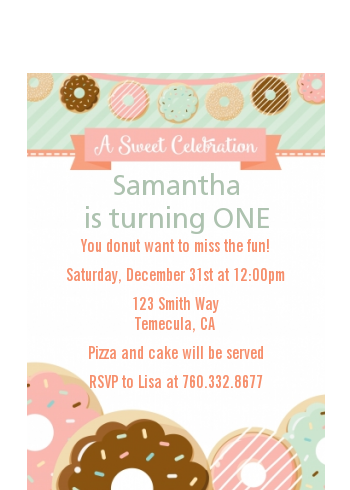 Donut Party - Birthday Party Petite Invitations