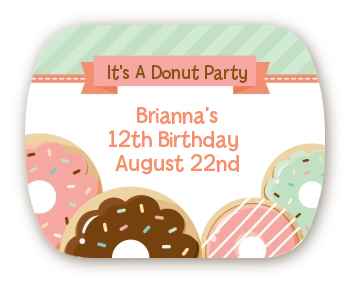 Donut Party - Personalized Birthday Party Rounded Corner Stickers