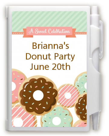 Donut Party - Birthday Party Personalized Notebook Favor