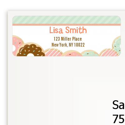 Donut Party - Birthday Party Return Address Labels