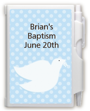 Dove Blue - Baptism / Christening Personalized Notebook Favor