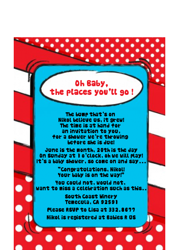 Dr. Seuss Inspired - Baby Shower Petite Invitations