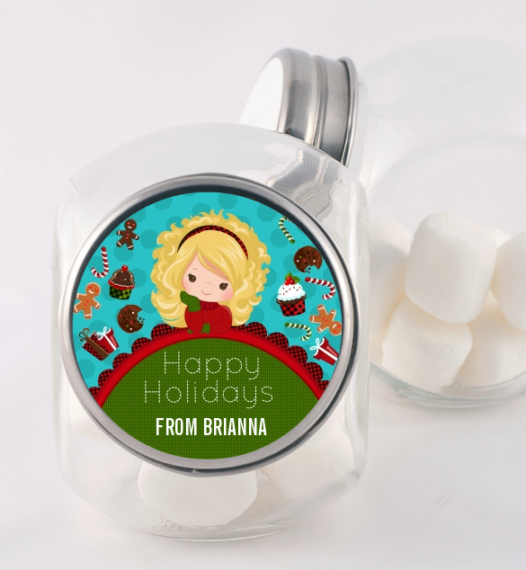  Dreaming of Sweet Treats - Personalized Christmas Candy Jar Option 1
