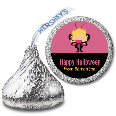 Dress Up Butterfly Costume - Hershey Kiss Halloween Sticker Labels