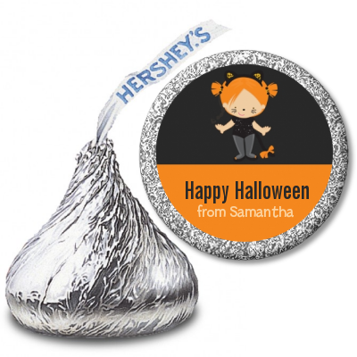 Dress Up Kitty Costume - Hershey Kiss Halloween Sticker Labels