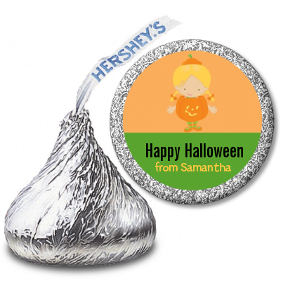 Dress Up Pumpkin Costume - Hershey Kiss Halloween Sticker Labels