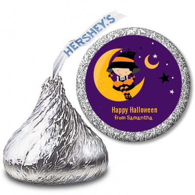 Dress Up Witch Costume - Hershey Kiss Halloween Sticker Labels