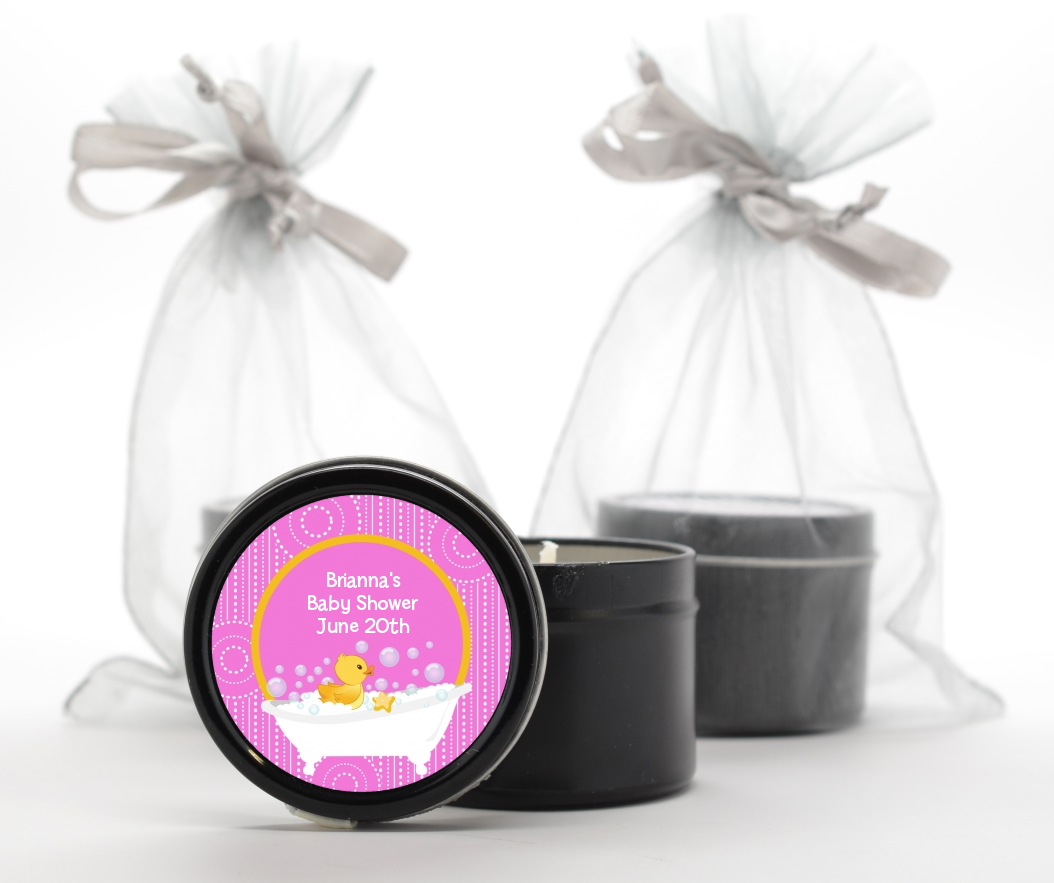  Duck - Baby Shower Black Candle Tin Favors Blue