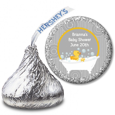  Duck - Hershey Kiss Baby Shower Sticker Labels Blue