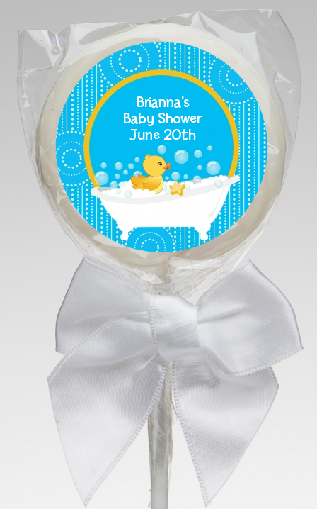  Duck - Personalized Baby Shower Lollipop Favors Blue