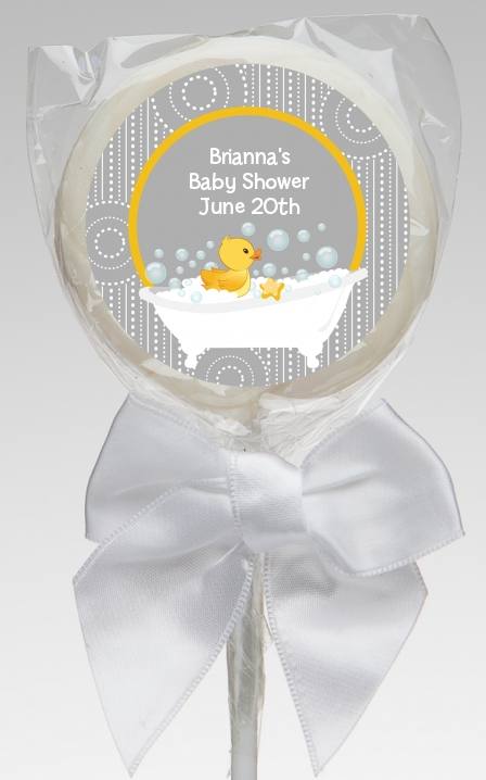  Duck - Personalized Baby Shower Lollipop Favors Blue