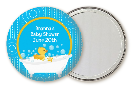  Duck - Personalized Baby Shower Pocket Mirror Favors Blue