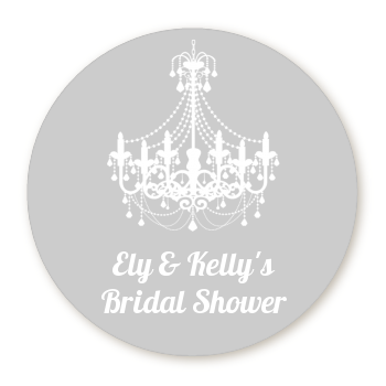  Elegant Chandelier - Round Personalized Bridal Shower Sticker Labels 