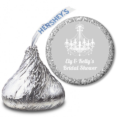 Elegant Chandelier - Hershey Kiss Bridal Shower Sticker Labels