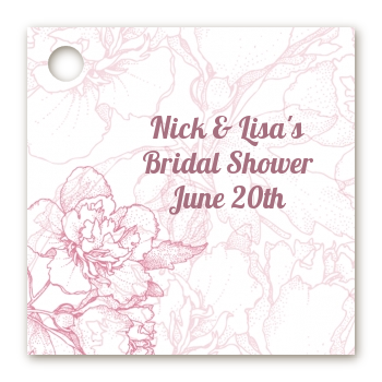 Elegant Flowers - Personalized Bridal Shower Card Stock Favor Tags