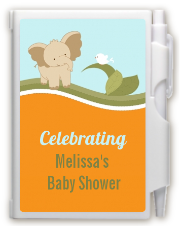 Elephant Baby Neutral - Baby Shower Personalized Notebook Favor