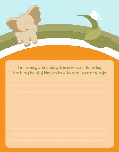 Elephant Baby Neutral - Baby Shower Notes of Advice