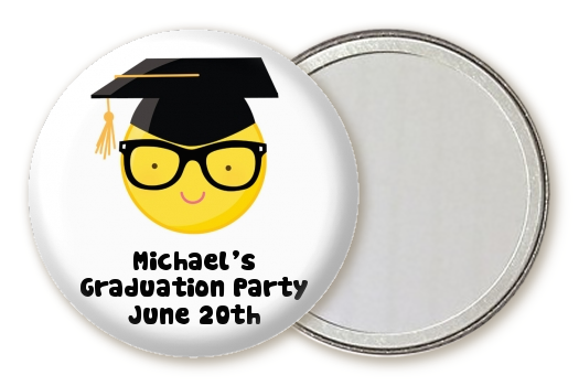  Emoji Graduate - Personalized Graduation Party Pocket Mirror Favors No Glasses