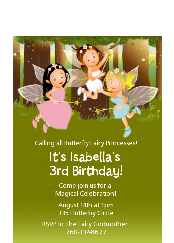 Fairy Princess Friends - Birthday Party Petite Invitations