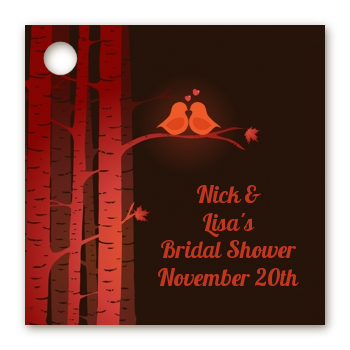 Fall Love Birds - Personalized Bridal Shower Card Stock Favor Tags