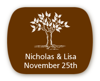 Fall Tree - Personalized Bridal Shower Rounded Corner Stickers