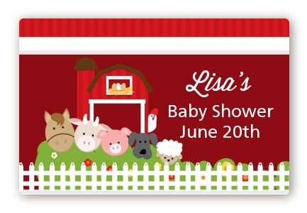 Farm Animals - Baby Shower Landscape Sticker/Labels