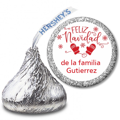 Feliz Navidad - Hershey Kiss Christmas Sticker Labels