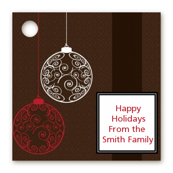 Festive Ornaments - Personalized Christmas Card Stock Favor Tags