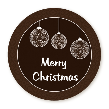  Festive Ornaments - Round Personalized Christmas Sticker Labels 