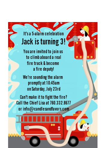 Fire Truck - Baby Shower Petite Invitations