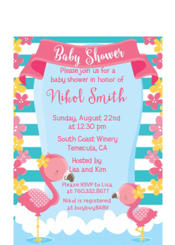 Flamingo - Baby Shower Petite Invitations