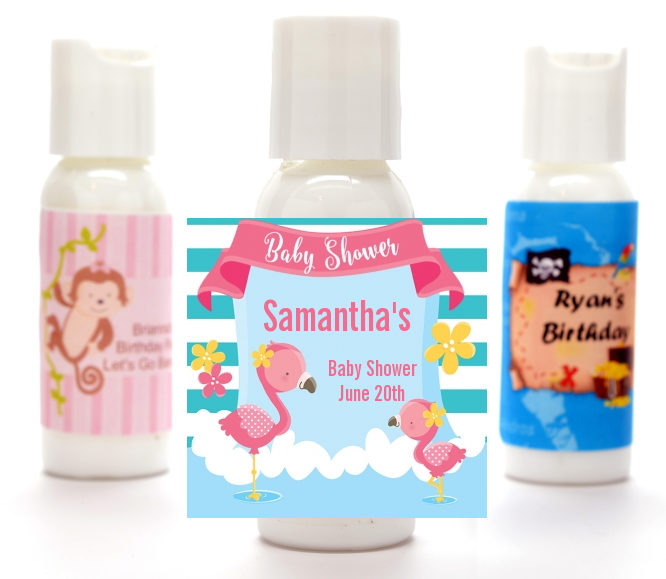  Flamingo - Personalized Baby Shower Lotion Favors Baby Shower