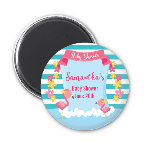  Flamingo - Personalized Baby Shower Magnet Favors Baby Shower
