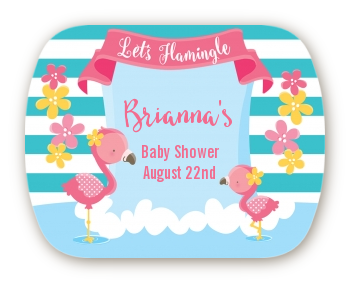  Flamingo - Personalized Baby Shower Rounded Corner Stickers Baby Shower