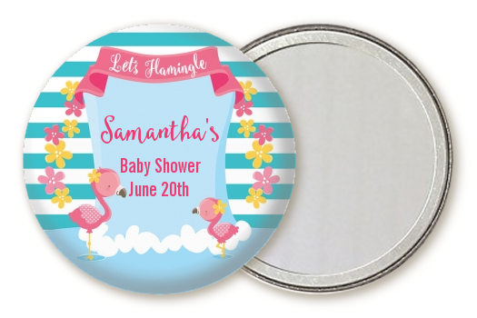  Flamingo - Personalized Baby Shower Pocket Mirror Favors Baby Shower