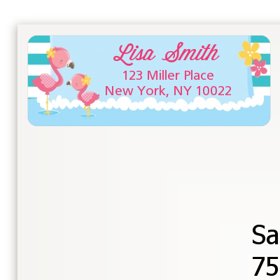 Flamingo - Baby Shower Return Address Labels