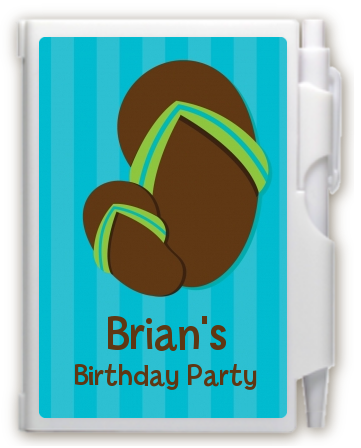 Flip Flops Boy Pool Party - Birthday Party Personalized Notebook Favor