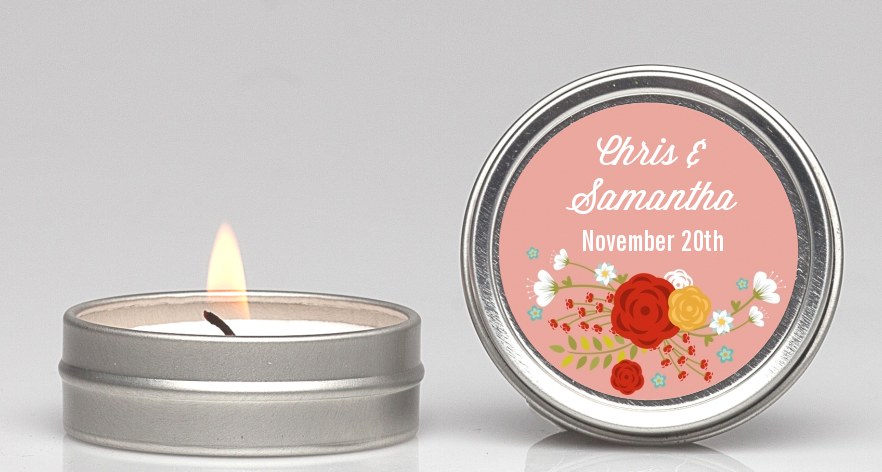  Floral Motif - Bridal Shower Candle Favors Option 1